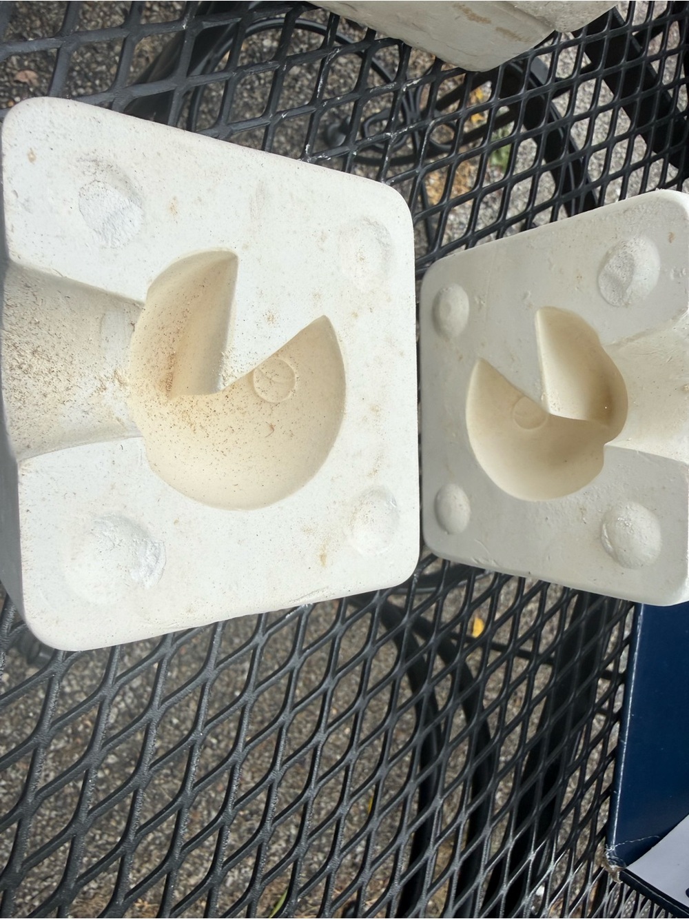 Ceramic Pottery Molds - pac-Man Set of Two in Off-White